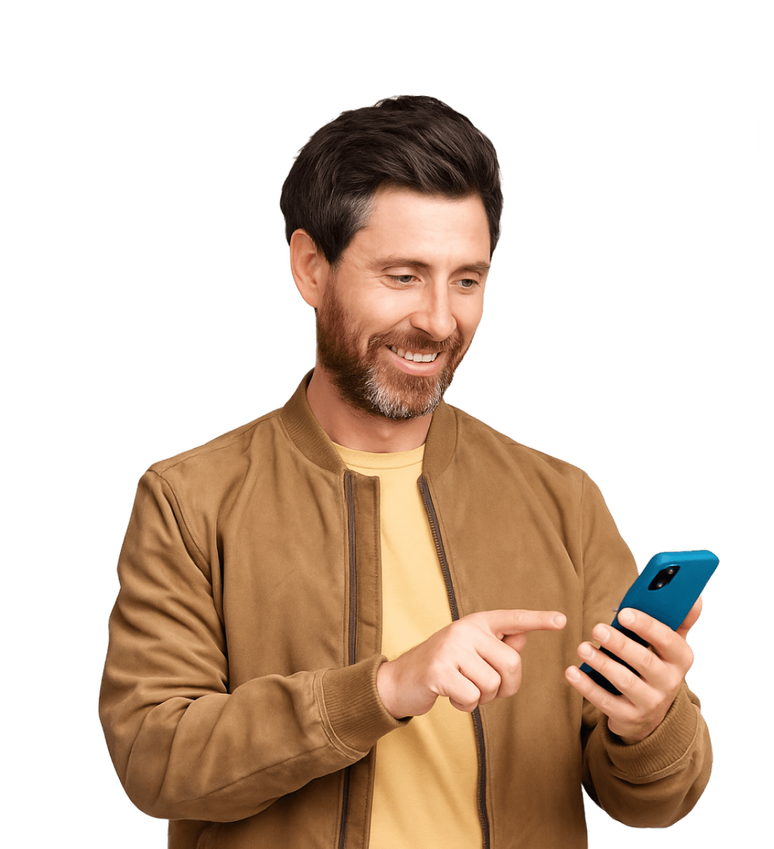 User completing a survey on a smartphone in gro.now